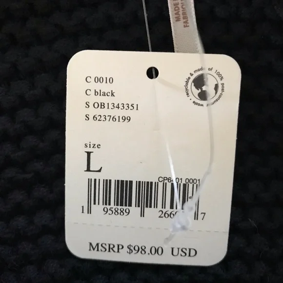 Free People Dream Cable Crew Sweater in Black NWT Small - Picture 14 of 14